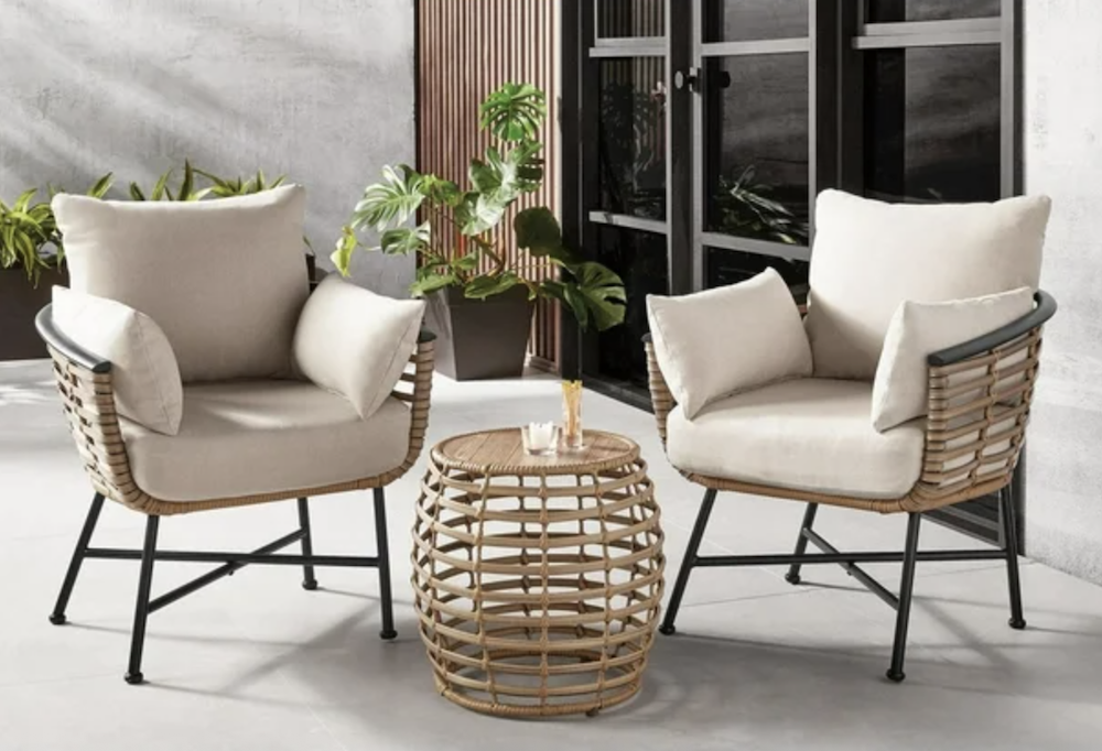  HOMETRENDS Sedona 3-Piece Patio Chat Set.